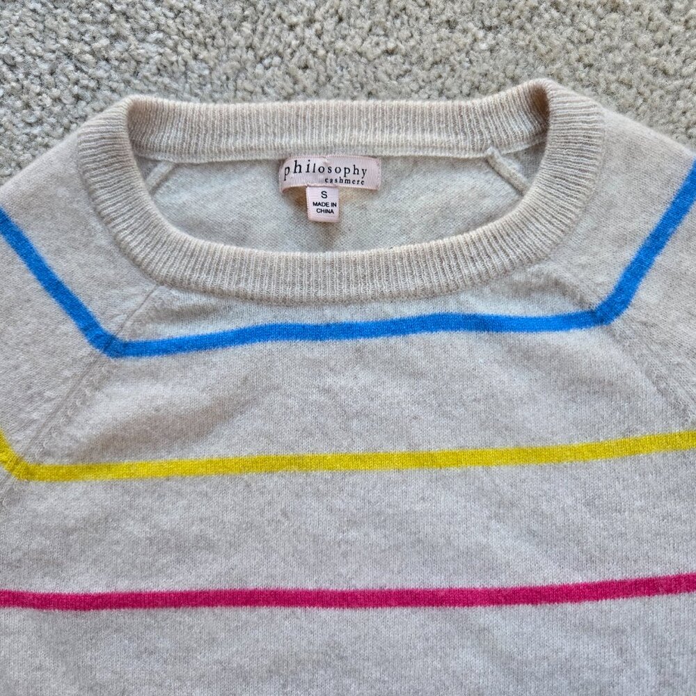 NWOT Philosophy Striped Cashmere Sweater XS-SM - Picture 3 of 7